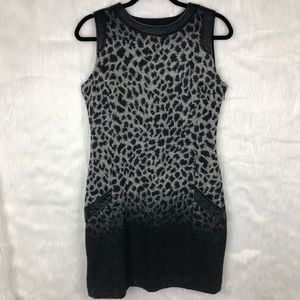 Javier Simorra Wool Leopard Print Small Sheath Dress